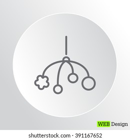 Baby crib hanging toy flat icon, line icon