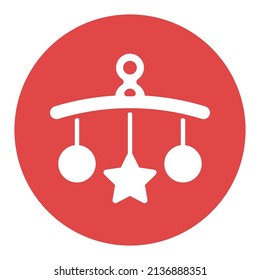 Baby crib hanging toy isolated glyph icon. Graph symbol for children and newborn babies web site and apps design, logo, app, UI