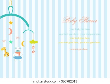 Baby crib hanging toy on stripe backgrounds