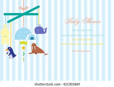 Baby crib hanging toy on stripe backgrounds