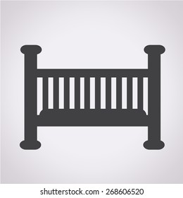 Baby crib icon