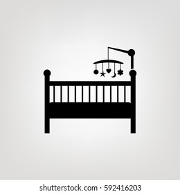 Baby crib icon