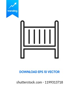 Baby crib icon, baby bed vector icon
