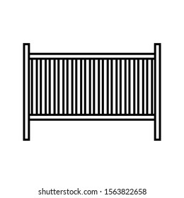 Baby crib icon, baby bed vector icon on white background