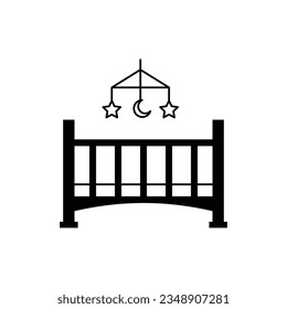 Baby crib icon design. isolated on white background. vector illustration