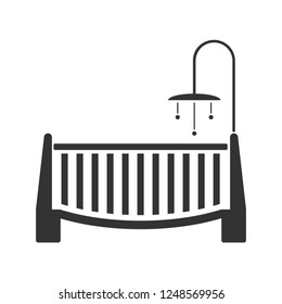 Baby crib. Icon Flat