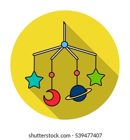 Baby crib icon in flat style isolated on white background. Baby born symbol stock vector illustration.