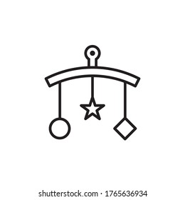 baby crib icon outline style design vector illustration. isolated on white background