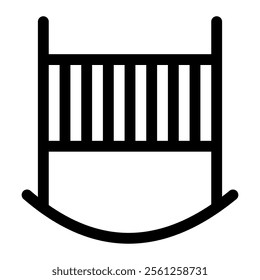 Baby crib icon with simple and line style