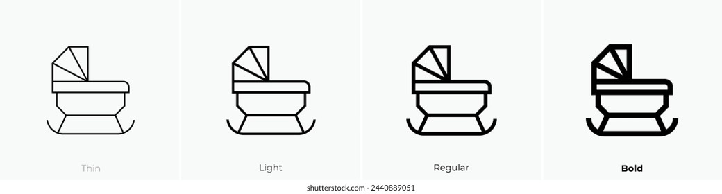 baby crib icon. Thin, Light Regular And Bold style design isolated on white background