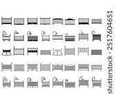 Baby crib icon vector set. Cot illustration sign collection. Crib symbol or logo.