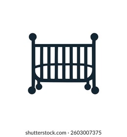 baby crib interior logo vector illustration template design