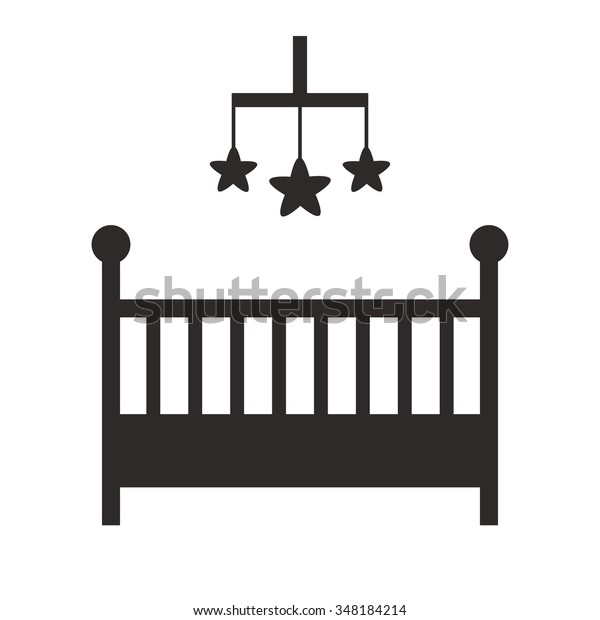 Download Baby Crib Isolated Black Silhouette Icon Stock Vector ...