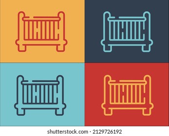Baby Crib Logo Template, Simple Flat Icon Of baby,crib,child