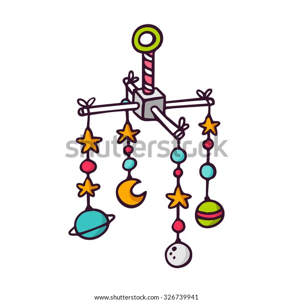 Baby Crib Mobile Bright Vector Children Stock Vector Royalty Free