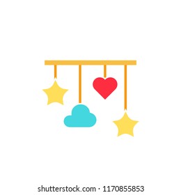 Baby crib mobile icon. Clipart image isolated on white background