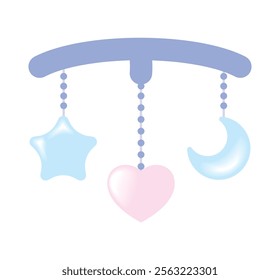 baby crib mobile isolated design