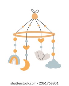 Baby Crib Mobile Vector Illustration