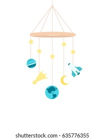 Baby Crib Mobile. Vector Illustration