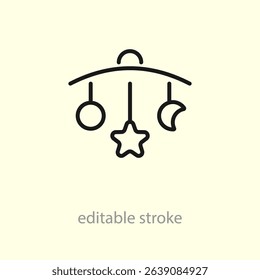 Baby crib toys icon. Crib toy for newborns or babies. Star toy for kids. Vector