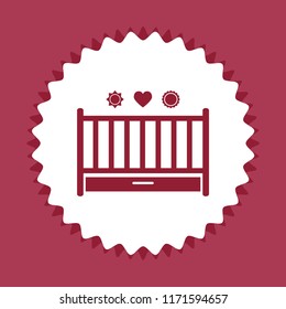 Baby crib, vector icon