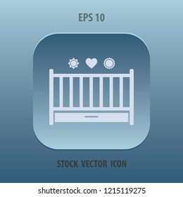 Baby crib, vector icon