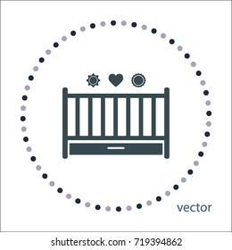 Baby crib, vector icon