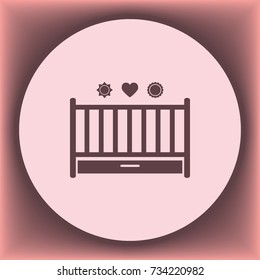Baby crib, vector icon