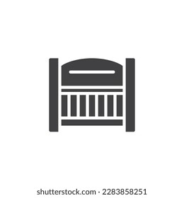 Baby Crib vector icon. filled flat sign for mobile concept and web design. Infant bed glyph icon. Symbol, logo illustration. Vector graphics