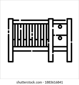 Kinderkrippen, Symboldesign, Vektorgrafik, Clipkunst, Illustration, Line-Icon-Design.