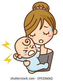 Baby cry and mom