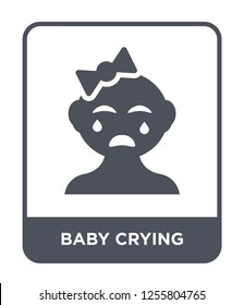 baby crying icon vector on white background, baby crying trendy filled icons from Kids and baby collection, baby crying simple element illustration