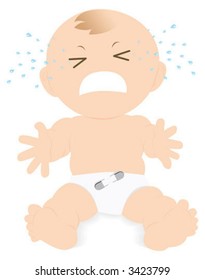 A baby crying and need a hug