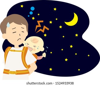 Baby crying at night with crying baby