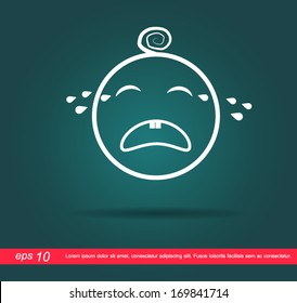 Baby Crying Vector Icon