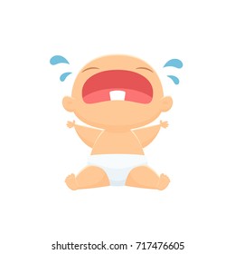 Baby Crying Vector Isolated Illustration