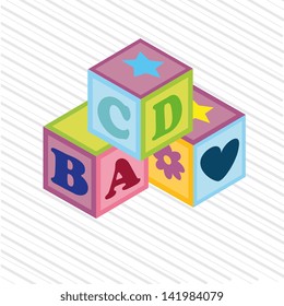 baby cubes over white background vector illustration