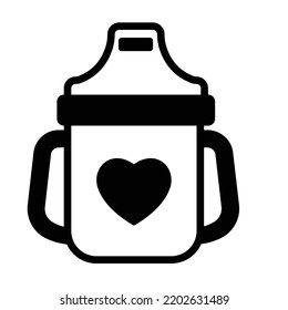 Baby cup Glyph Vector Icon easily modified

