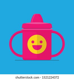 Baby cup icon vector flat design.
