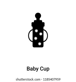 Baby Cup icon vector isolated on white background, logo concept of Baby Cup sign on transparent background, filled black symbol