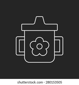 baby cup line icon
