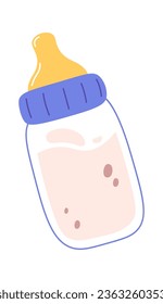 Baby Cup With Pacifier Vector Illustration