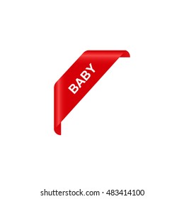 baby, curled corner, label, tag, badge