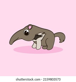 baby cute anteater cartoon character