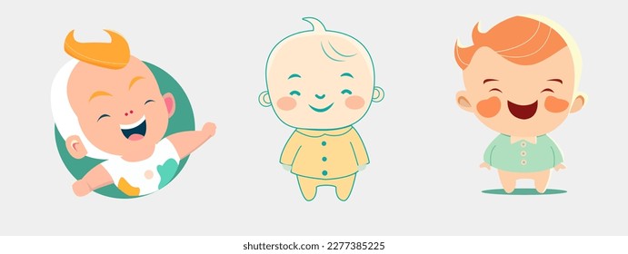 Baby cute collection vektor flat illustration