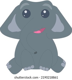 baby cute elephant isolated on white background