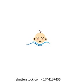 Baby cute logo icon concept illustration
