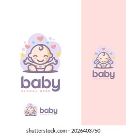 Baby cute logo vector illustration design