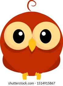 Baby cute owl, illustration, vector on white background.
