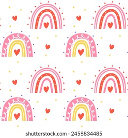 Baby cute pattern for wallpapers, cute seamless rainbow pattern